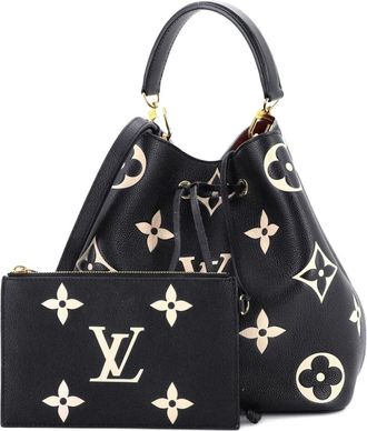 Louis Vuitton Borsa a secchiello NeoNoe MM in pelle Empreinte bicolore Monogram Giant - Nero