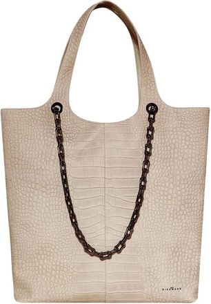 John Richmond Croc-effect Chain-detail Tote Bag - Dames - Shoppers - Beige - ONE Size - Leer - Tassen