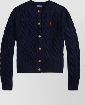 Ralph Lauren crew neck cable knit long sleeve cardigan
