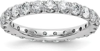 Diamond2Deal 14k White Gold Lab Grown Diamond Eternity Wedding Band Ring 2Ct Clarity- VS Color- D-E