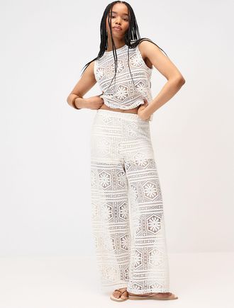 Only Womens Openwork knit pant