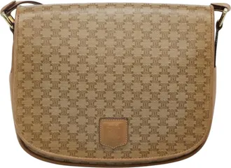 Celine Vintage Macadam Canvas Beige Canvas Backpack Bag (Pre-Owned)