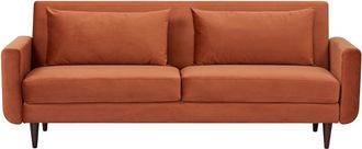 DRAWER Sofá cama de 3 plazas en terciopelo - Óxido