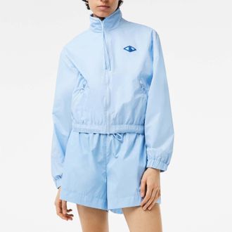 Lacoste Womens Monogram Track Jacket in Blue - Size 12 UK