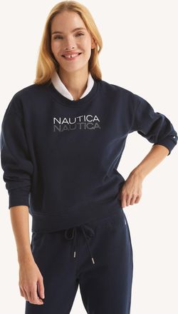 Nautica Womens Logo Crewneck Sweatshirt