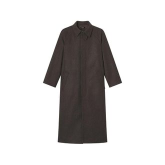 A.P.C. A. p.c. Loose-fit Heather Brown Mac In Recycled Wool Coat
