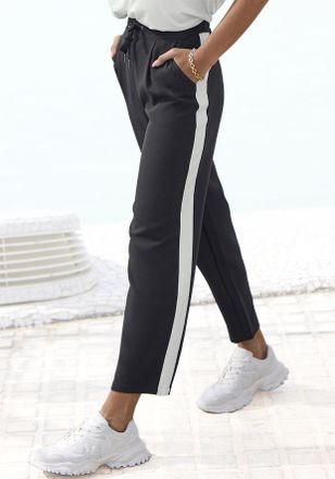 Vivance Schlupfhose VIVANCE, Damen, Gr. 34, N-Gr, schwarz-weiss (schwarz, wei&szlig;), Jersey, Obermaterial: 95% Polyester, 5% Elasthan, unifarben mit Farbeinsatz, 