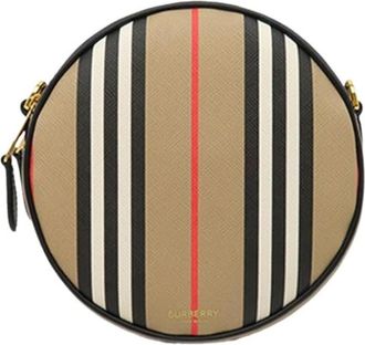 Burberry Pre-owned Canvas Crossbody Bag - Dames - Vintage Schoudertas - Beige - ONE Size - Leer - Vintage