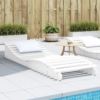 vidaXL Tumbona De Madera Maciza De Pino Blanca 205x70x31,5 Cm Vidaxl