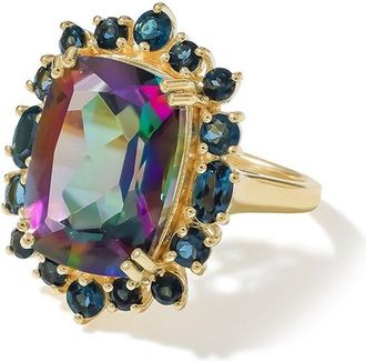 Tiramisu 14K Plated Silver 10.40 Ct. Tw. Gemstone Statement Ring