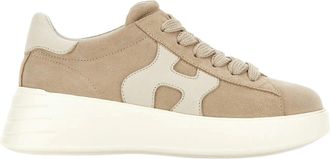 Hogan Beige Cream Rebel H562 Lace-Up Sneakers