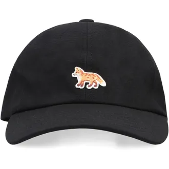 Maison Kitsun&eacute; Caps, unisex, Black, Size: ONE SIZE Black Baby Fox Logo Baseball Cap