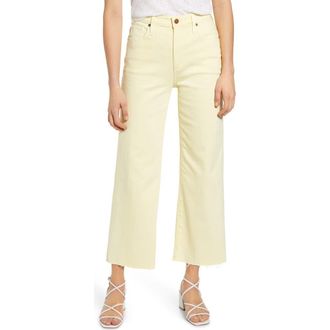AG - Adriano Goldschmied Etta High Waist Crop Raw Hem Wide Leg Jeans in Hi White Morocc at Nordstrom Rack, Size 31