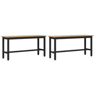 vidaXL Banca De Comedor 2 Pcs Roble Artesanal 100 X 32,5 X 48,5 Cm Vidaxl