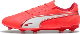 Puma Unisex King Match FG/AG Soccer Shoe, Glowing RED White-RED FIRE, 11.5 UK