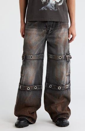 mnml Ultra Baggy Skate Cargo Jeans in Washed Black at Nordstrom Rack, Size 32