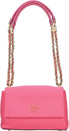 Guess Gevlochten Imitatielederen Tas - Dames - Schoudertassen - Roze - ONE Size - Leer - Tassen