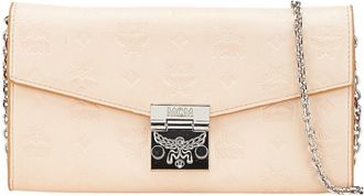 MCM Mcm Pink Beige Leather Chain/Shoulder Wallet (Pre-Owned)
