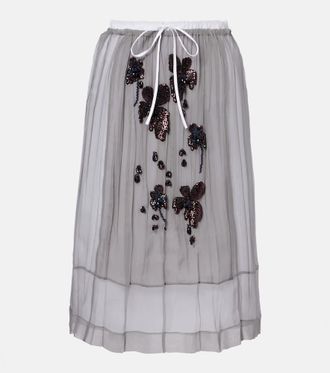 Prada Sequined silk chiffon midi skirt
