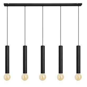 Netlighting Tuba Straight Bar Pendant Ceiling Light Black 120cm