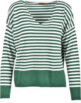 Ebarrito Maglia - Dames - V-hals truien - Groen - ONE Size - Wol - Truien & Vesten