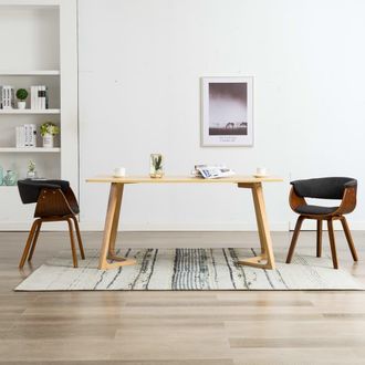 vidaXL Vidaxl - Sillas De Comedor 2 Unidades Madera Curvada Y Tela Gris