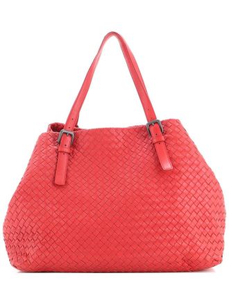 Bottega Veneta Red Intrecciato Nappa A-Shape Tote Large (Authentic Pre-Loved)