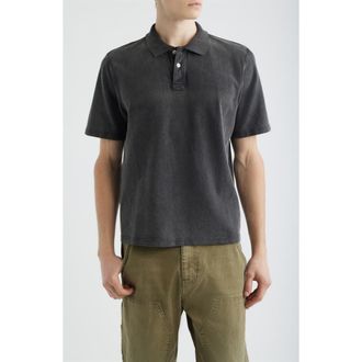 Corridor Brushed Cotton Piqu&eacute; Polo in Washed Black at Nordstrom, Size Xx-Large