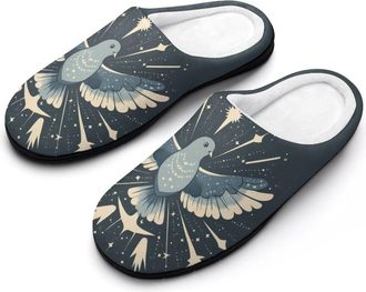Generic Pigeon Mens Slippers Slip On Comfortable Fleece Cotton House Shoes Winter