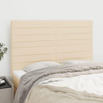 vidaXL Cabeceros 4 Unidades Tela Color Crema 72x5x78/88 Cm Vidaxl