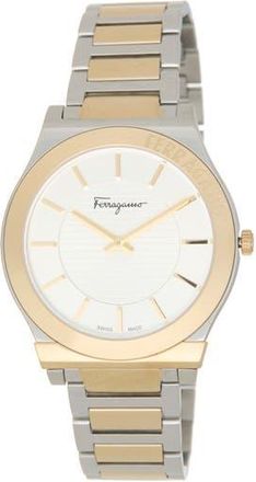 Ferragamo Gancini Two-Tone Bracelet Watch, 38mm in White/Two Tone at Nordstrom Rack