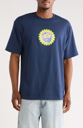 Vans Sharp Smile Cotton Graphic T-Shirt in Dress Blues at Nordstrom, Size Xx-Large