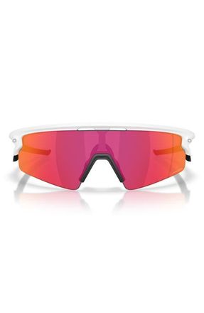 Oakley Gender Inclusive Sphaera Strike 37mm Shield Sunglasses in Matte White /Prizm Field at Nordstrom
