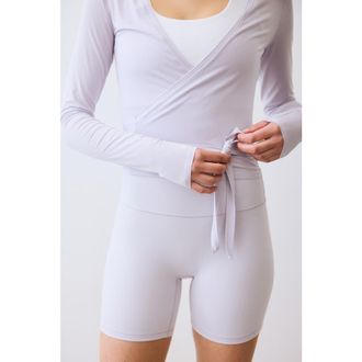 H&M Sports Wrap Top In Modal in Lilac at Nordstrom, Size Xx-Large
