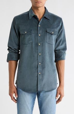 Weatherproof Vintage Stretch Corduroy Western Shirt in Slate Blue at Nordstrom Rack, Size Xx-Large
