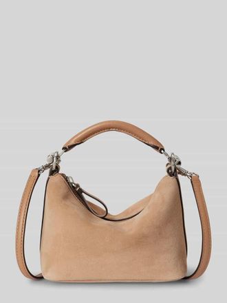 Lauren Ralph Lauren Umh&auml;ngetasche aus echtem Leder mit abnehmbaren Schulterriemen in Beige, Gr&ouml;&szlig;e 1