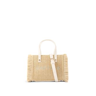 Carvela Womens Frame Raffia Micro Bag - Beige Fabric - One Size