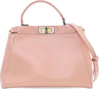 Fendi Pre-owned Womens Peekaboo Leather Satchel - Coral - One Size