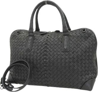 Bottega Veneta Vintage, unisex, Zwart, ONE Size, Leer, Pre-owned Boston Bag