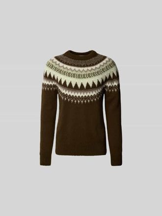 Closed Closed Pullover in Strick-Optik aus Woll-Mix in Schoko, Gr&ouml;&szlig;e L