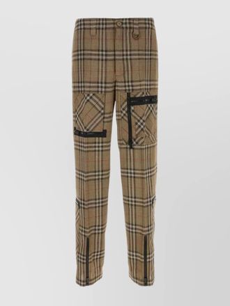 Burberry embroidered silk blend straight-leg trousers