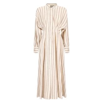 Max Mara Shirt Dresses, female, Multicolor, Size: 2XS Striped Linen Dress