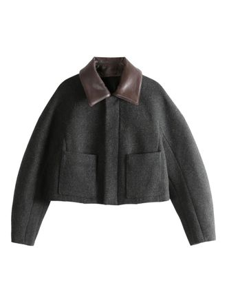 Auralee pocket collared jacket - women - Wool - 2 - Grey