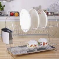 OEM Escurridor De Platos De Acero Inoxidable De Dos Niveles Para Fregadero De Cocina - Crezuo