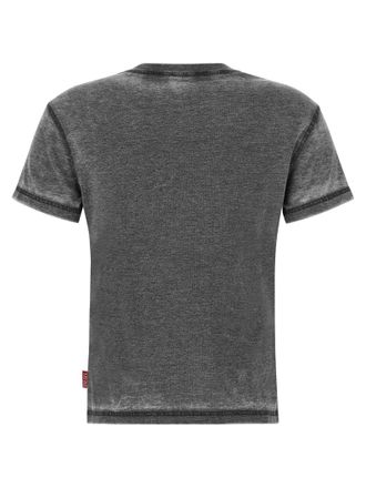 Diesel Rhinestone-Embellished Logo Print T-shirt - gray