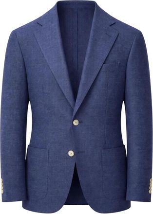 Eleventy Enkele rij knopen blazer - Heren - Blazers - Blauw - L - Katoen - Jassen