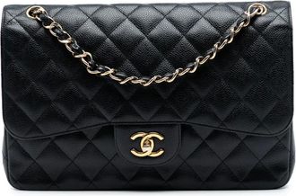 Chanel 2013-2014 Jumbo Classic Caviar Double Flap shoulder bag - Nero