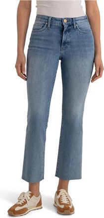 Kut from the Kloth Kelsey High Rise Ankle Flare Jeans With Raw Hem In Achievement