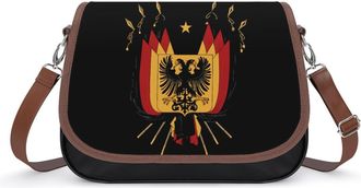Generic Germany Coat of Arm Crossbody Bag Womens Handbag PU Message Bags Shoulder Purse with Adjustable Strap