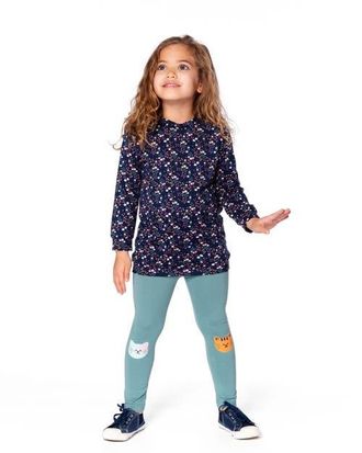 Deux par Deux Tunic and Leggings Set in Navy Floral at Nordstrom, Size 12M